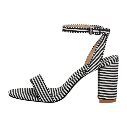 black and white striped shoes heels