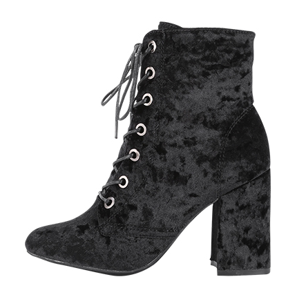 Style and compare Lace Up Crushed Velvet Boots | clothing | Sociomix