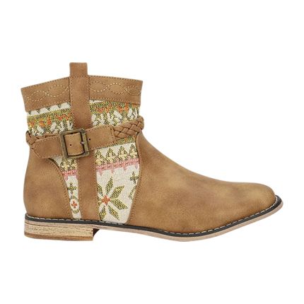 Bohemian Spirit Camel Brown Ankle Boots 