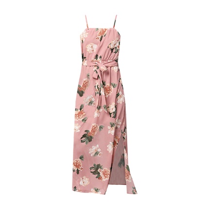 dusty pink floral maxi dress