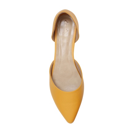mustard pointed flats