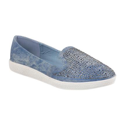 Buy Mochi Women Blue Slip-On Sneakers 