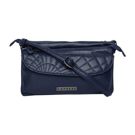 caprese blue solid sling bag