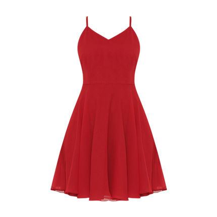 red solid dress